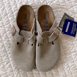 Birkenstock Boston Clogs Taupe Women’s